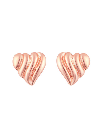 Rose Gold Plating Handcrafted Pendant Set With Stud Earring