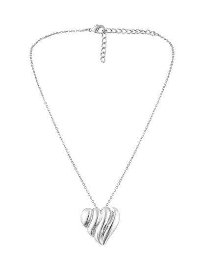 Silver Plating Handcrafted Pendant Set With Stud Earring