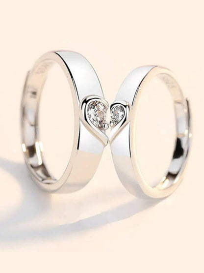 Rhodium Plating Cubic Zirconia Ring Set