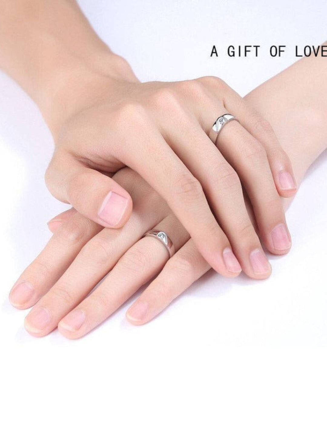 Rhodium Plating Cubic Zirconia Ring Set