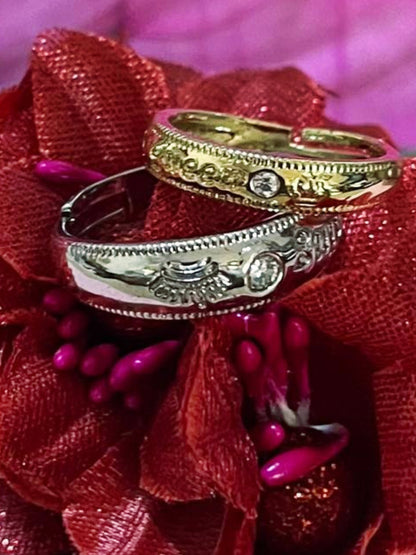 Rhodium Plating Cubic Zirconia Ring Set