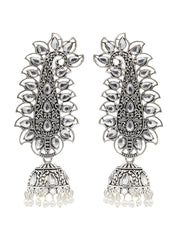 Silver-Plated Dome Shaped Jhumkas Earring