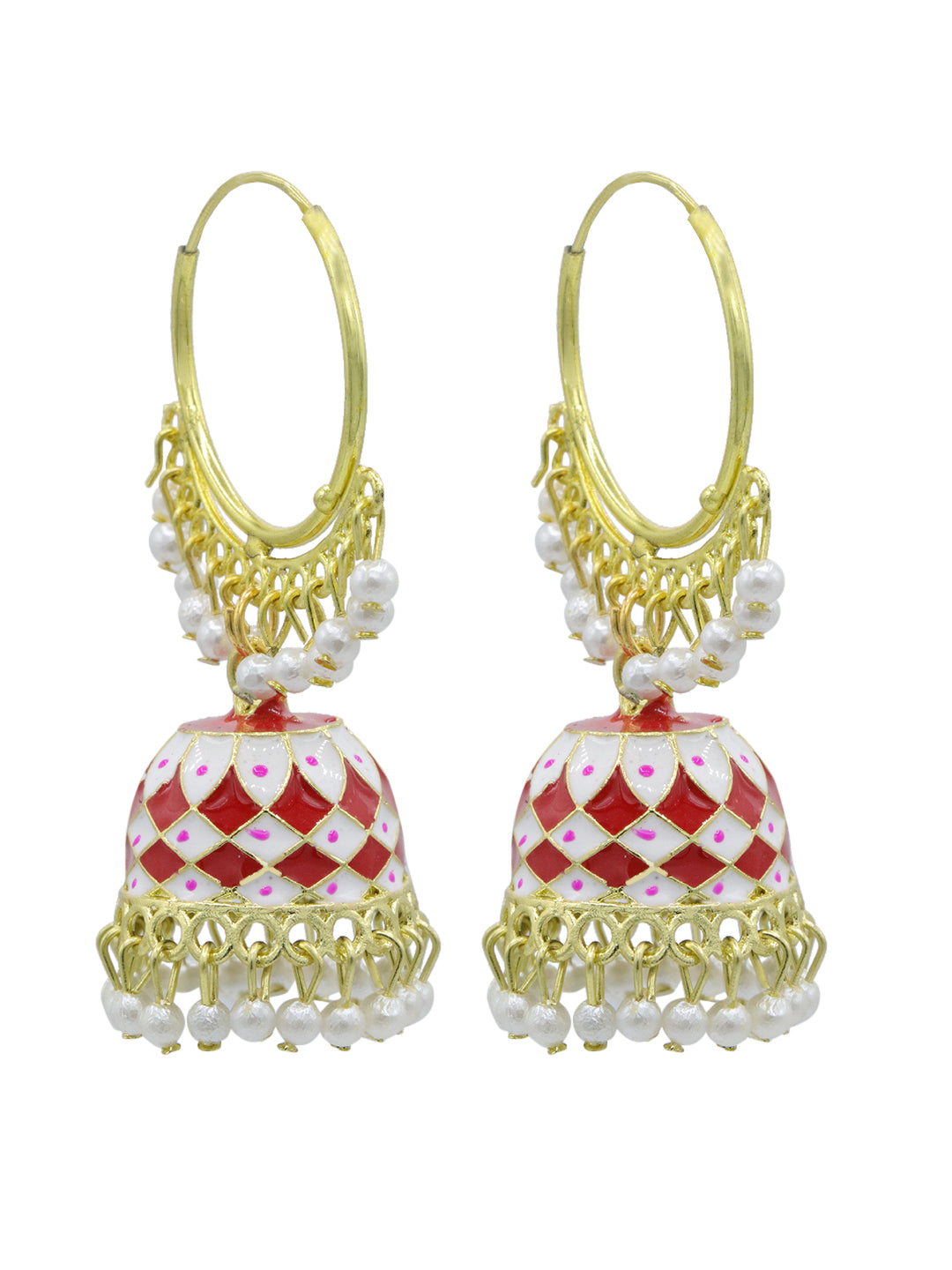 Woman Gold-plated Meenakari Handcrafted Jhumki Earrings