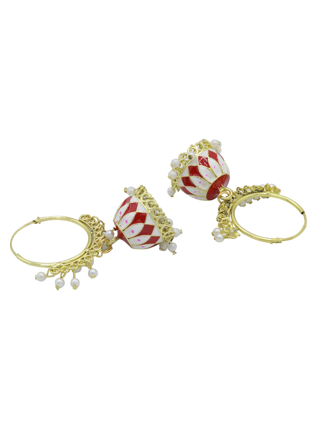 Woman Gold-plated Meenakari Handcrafted Jhumki Earrings