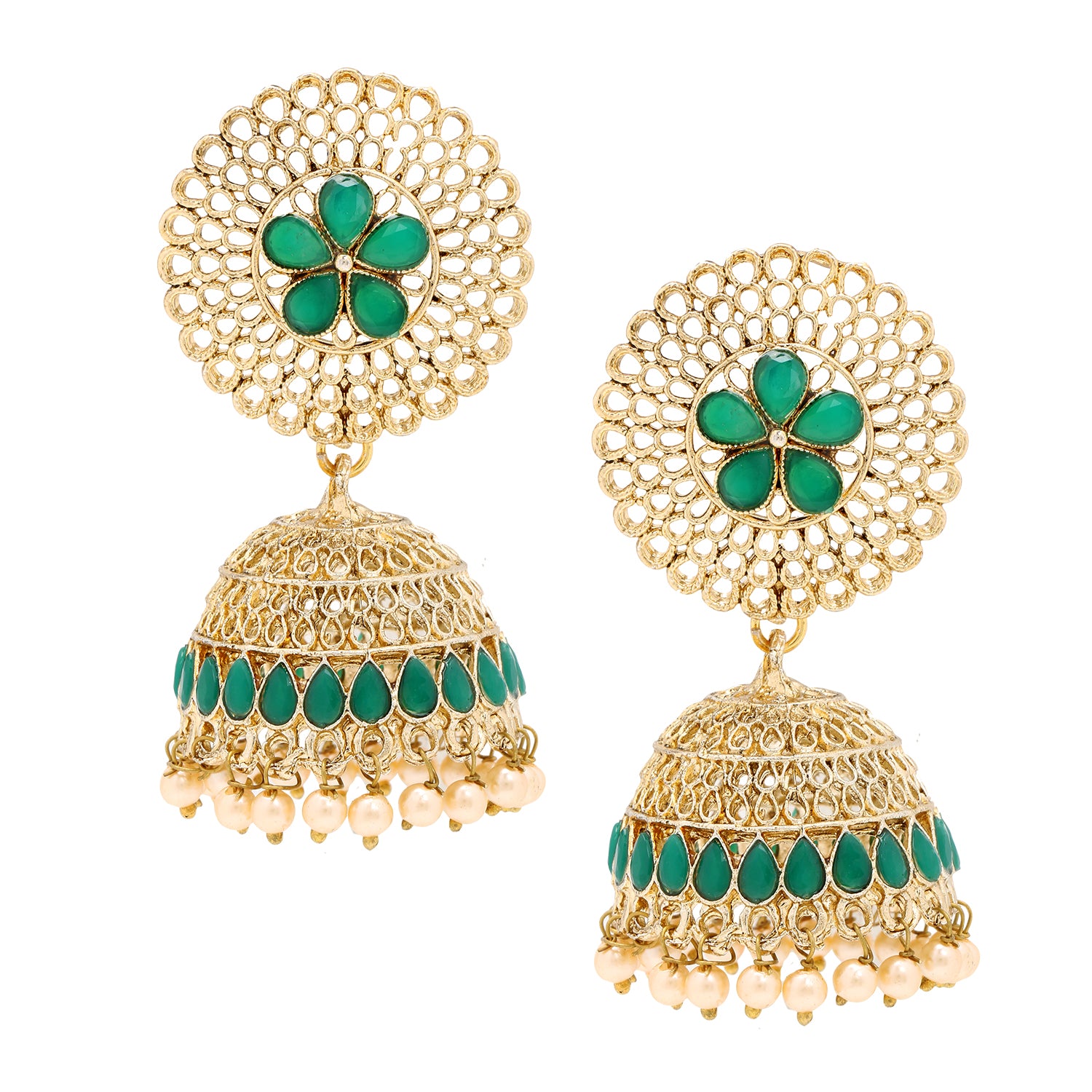Gold Dome Shaped Jhumkas Earrings