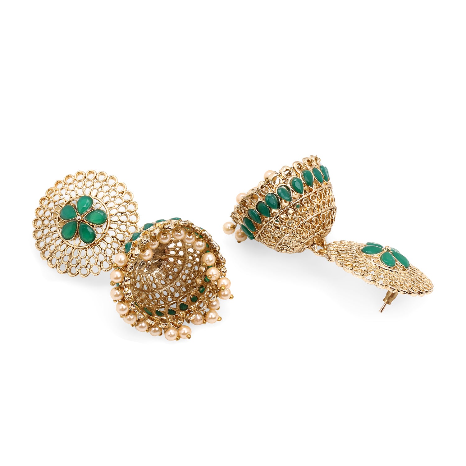 Gold Dome Shaped Jhumkas Earrings