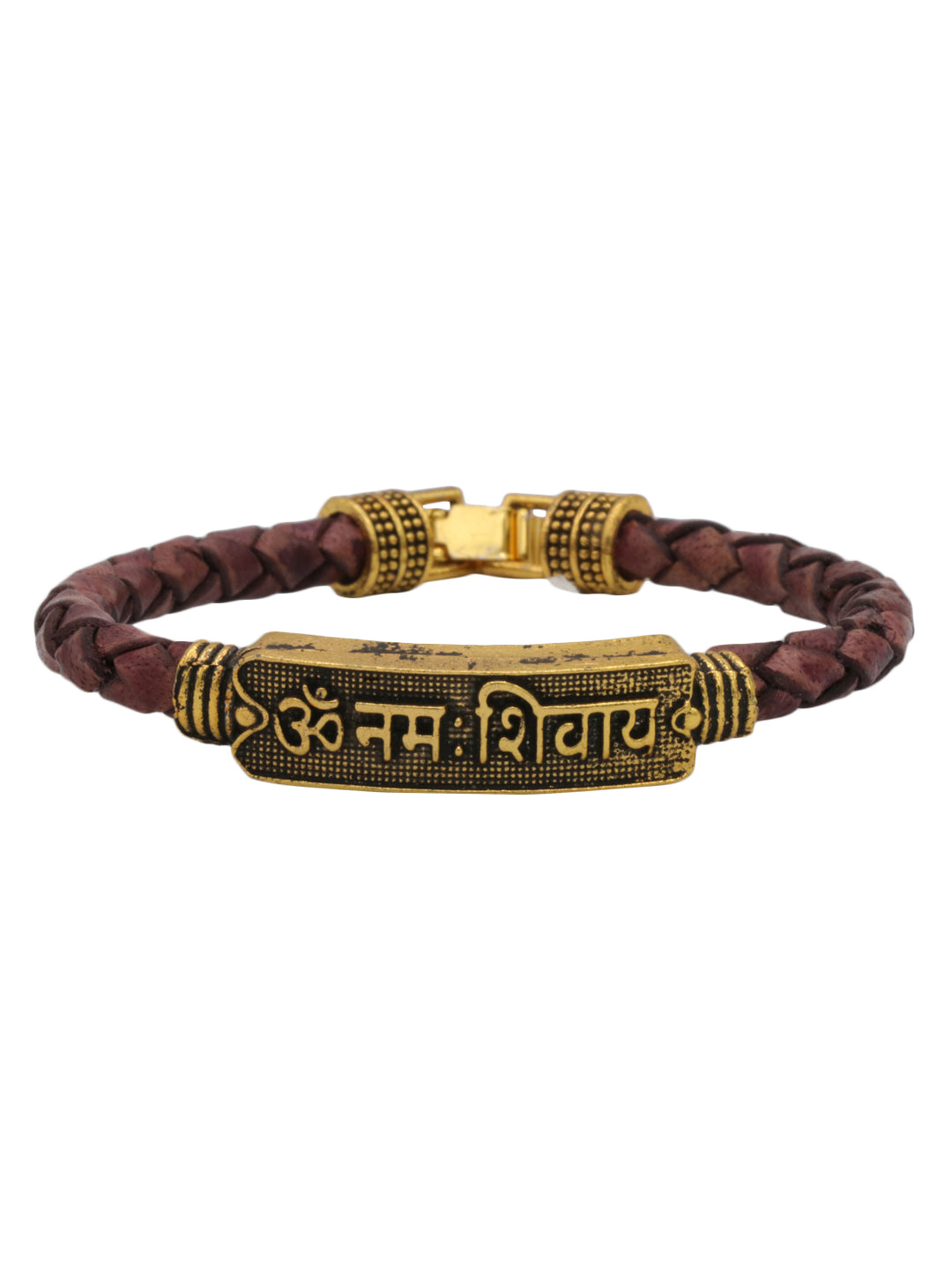 Men Black & Gold-Toned & Plated Rudraksha Beaded Bracelet