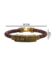 Men Black & Gold-Toned & Plated Rudraksha Beaded Bracelet