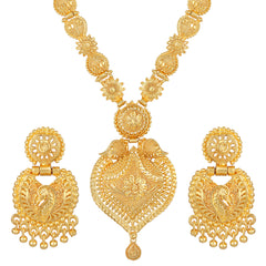 One gram gold plated long necklace set