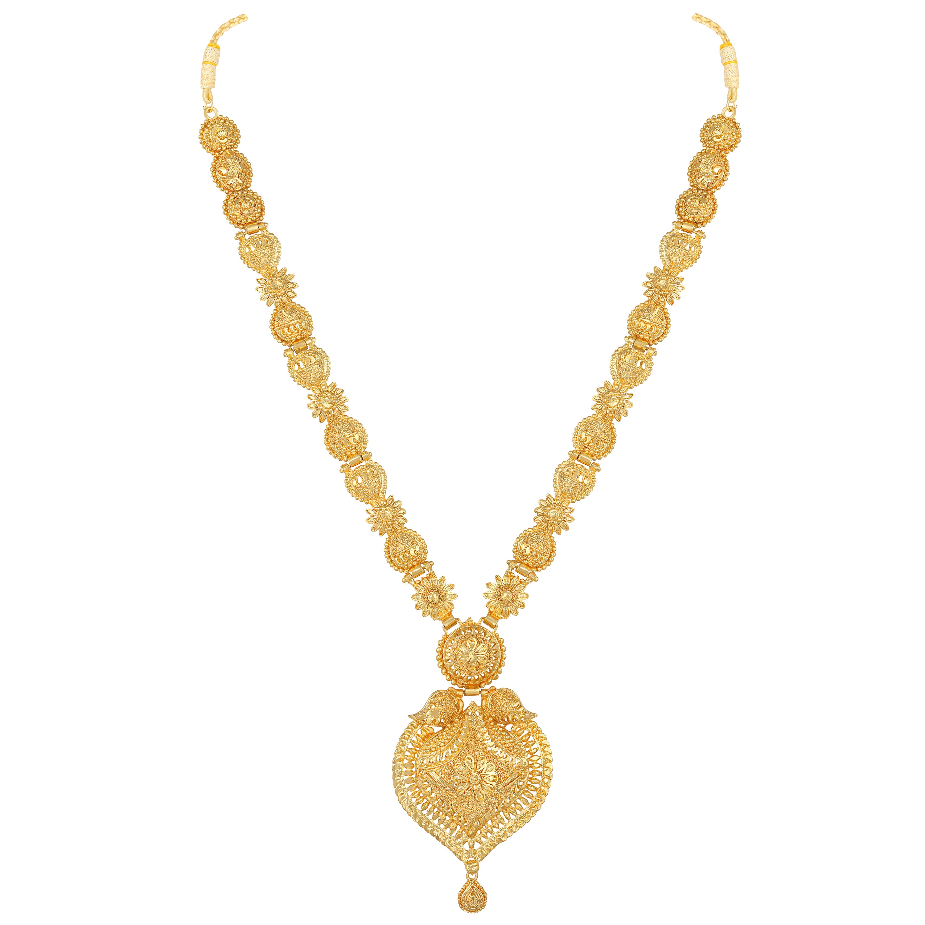 One gram gold plated long necklace set