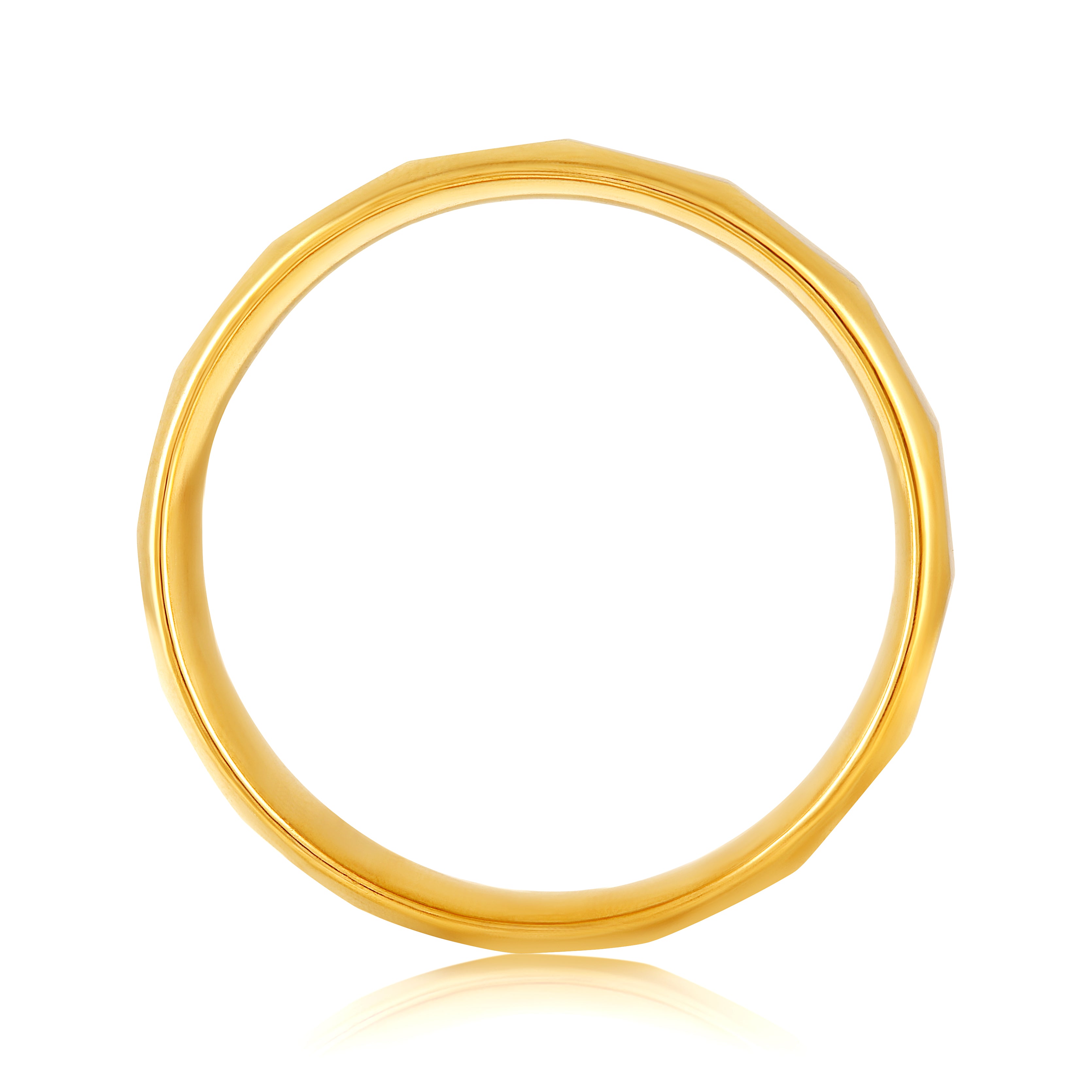 Gold Plated Two Tone Twill Pattern Finger Ring